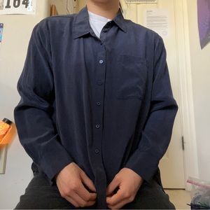 Athleta Silk Button Down Shirt